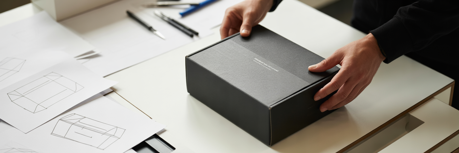 Designer creating a luxury sustainable box.